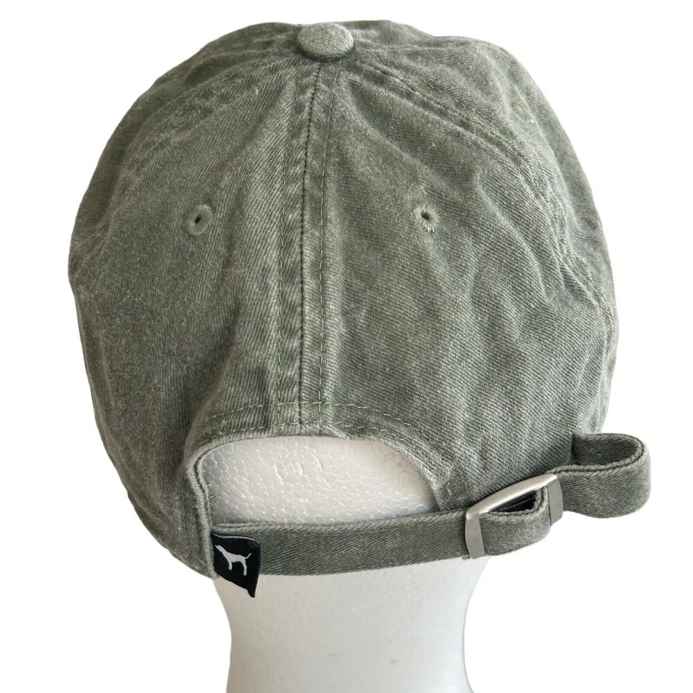 Victoria Secret PINK Baseball Cap Patch Logo Olive Green Cotton Adjustable Y2K - Picture 4 of 10